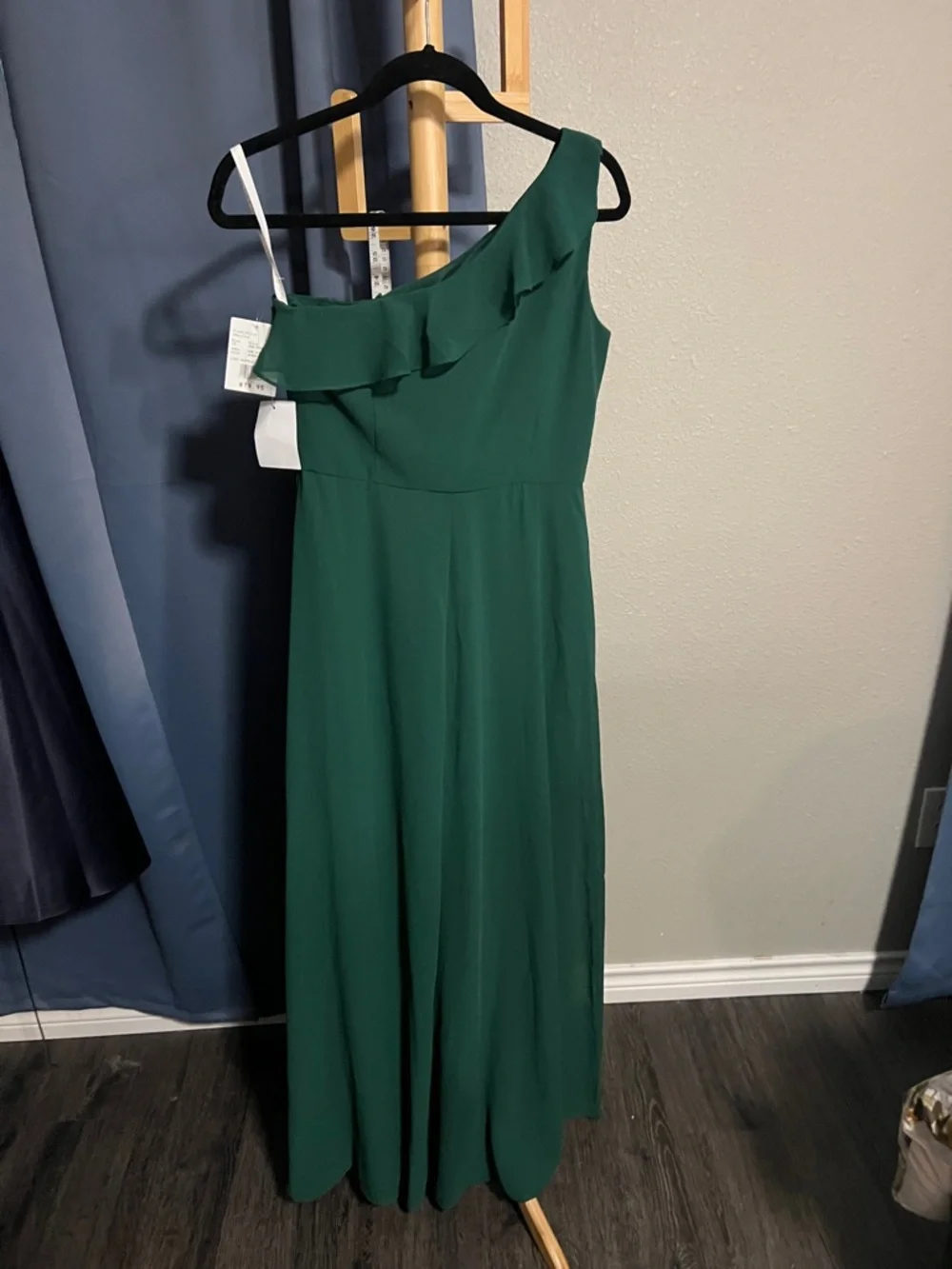 Children’s or Junior Bridesmaid Juniper One-Shoulder Ruffle Evening Dress - Picture 3 of 7